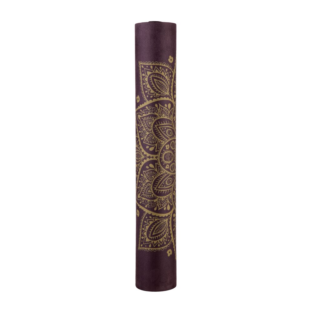 Tapis De Yoga Studio Mandala Gold 3,5mm roulé - unique et écologiques