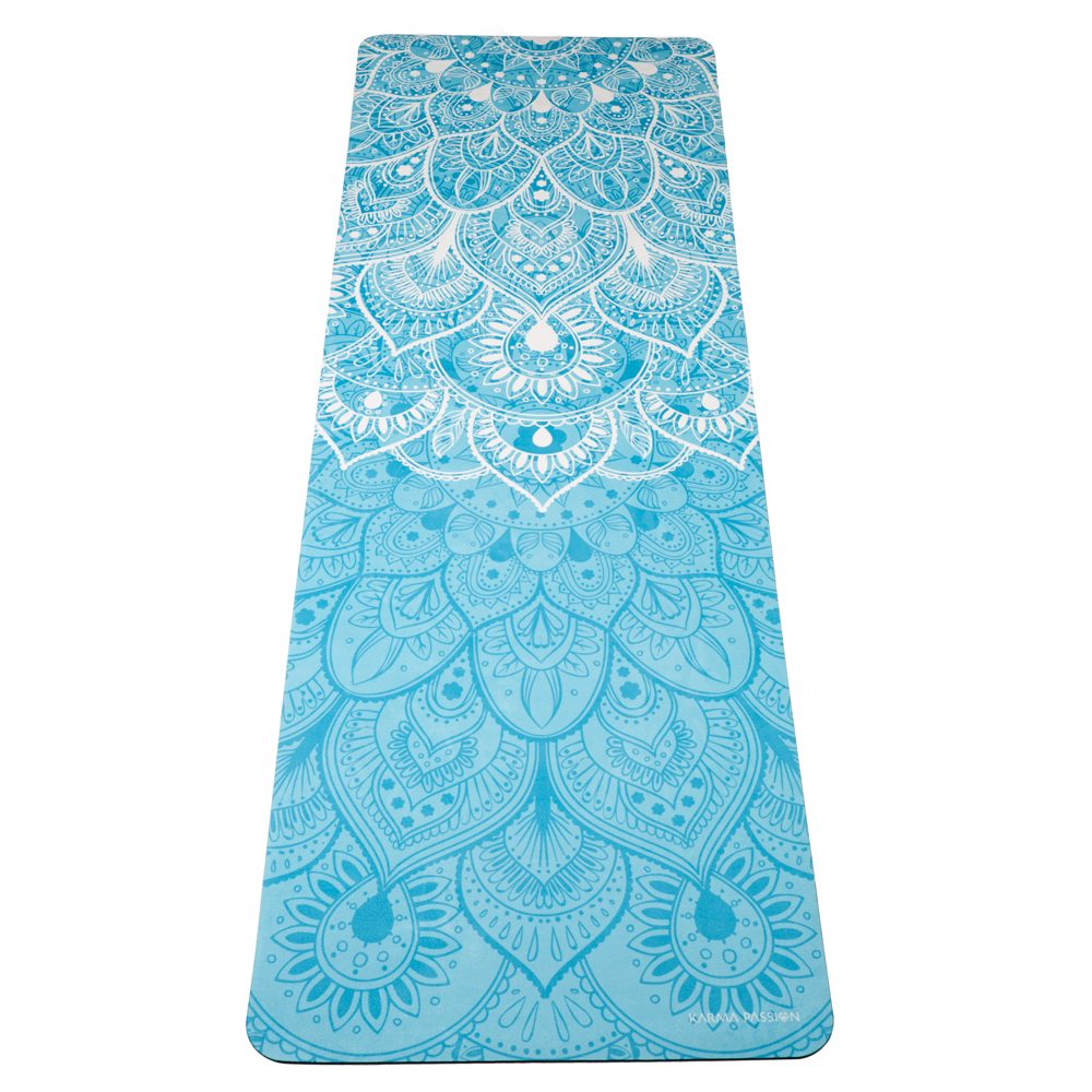 Tapis De Yoga Studio Mandala Turquoise - unique et écologiques