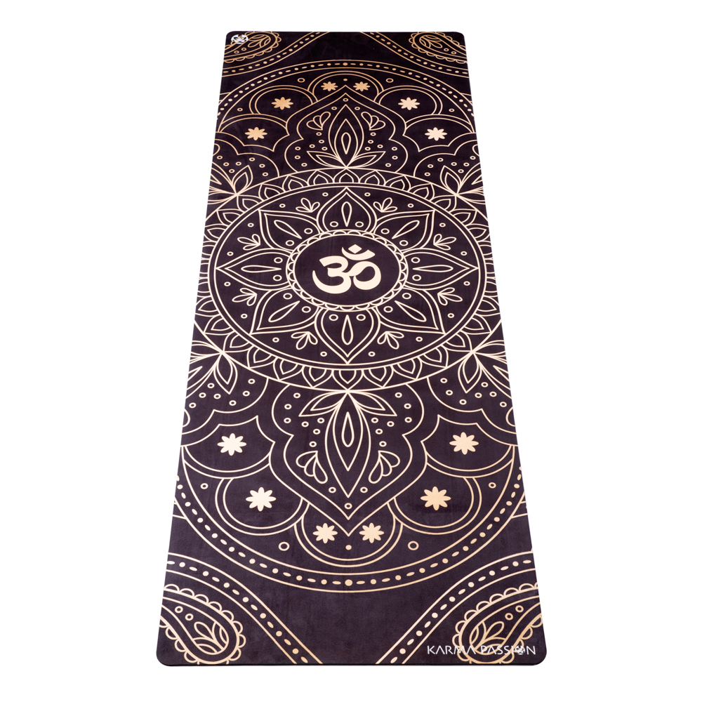 Tapis de yoga voyage Mandala OHM gold 1mm - karma passion pour le yoga