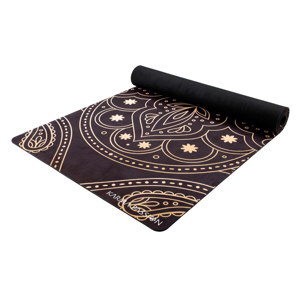 Tapis De Yoga Studio Mandala OHM gold 3,5mm le détail - unique et écologiques