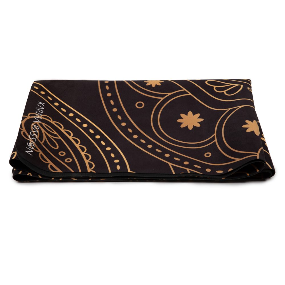 Tapis De Yoga Voyage Hamsa Black 1mm - ne prend pas plus de place qu’une serviette