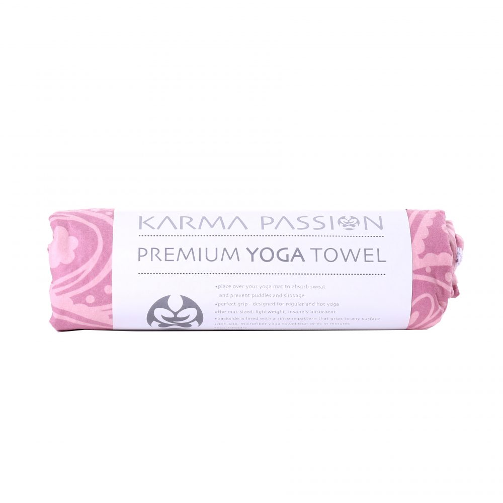 Serviette de yoga Boho Girl à pois en silicone peut être déposé sur un tapis de yoga ou utilisé séparément