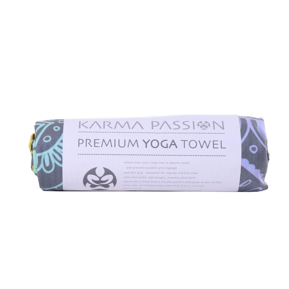 Serviette de yoga Chakra Sounds à pois en silicone peut être déposé sur un tapis de yoga ou utilisé séparément