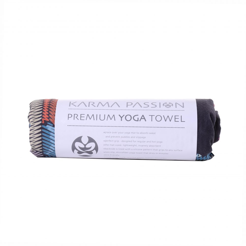 Serviette de yoga Night Birds à pois en silicone peut être déposé sur un tapis de yoga ou utilisé séparément