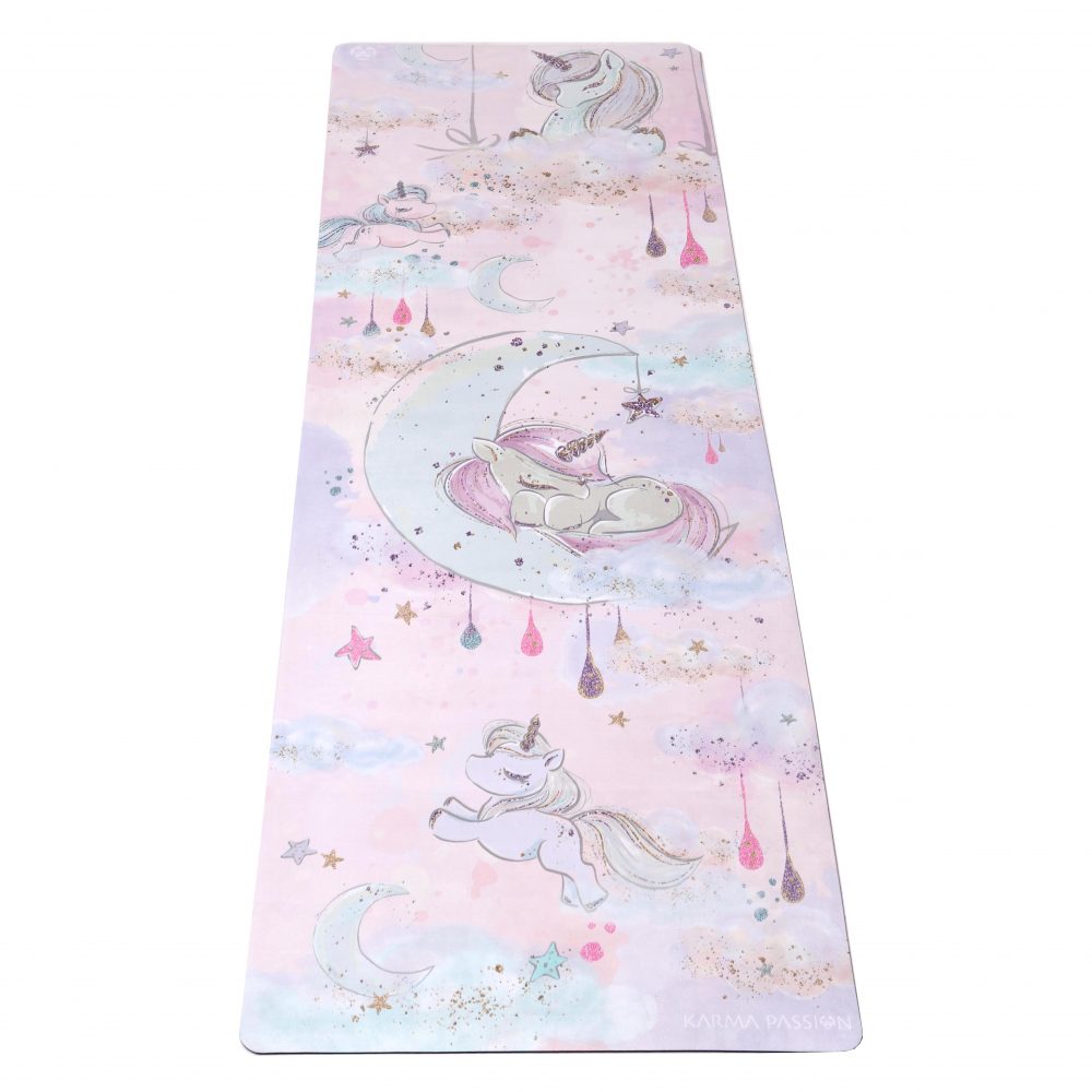 Tapis De Yoga studio/voyage Fluffy Unicorns - unique et écologiques