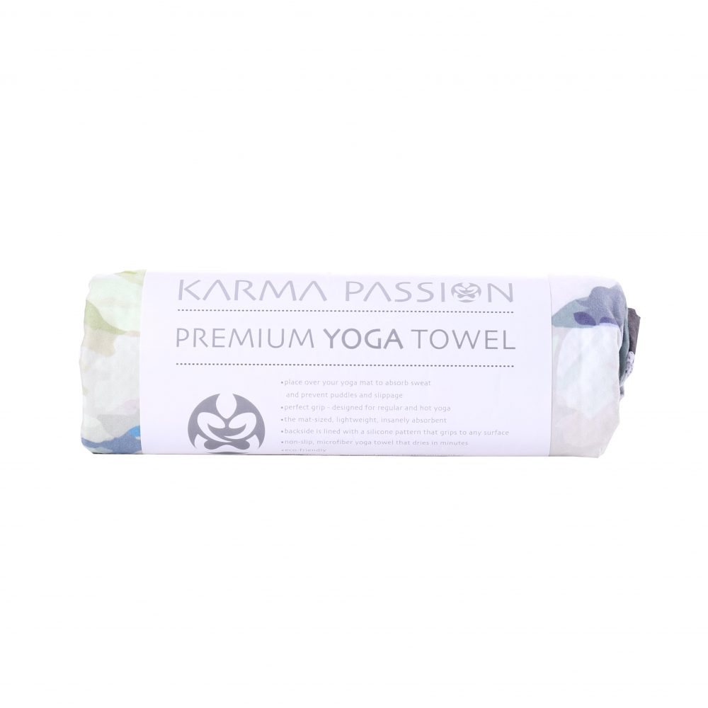 Serviette de yoga Meadow à pois en silicone peut être déposé sur un tapis de yoga ou utilisé séparément