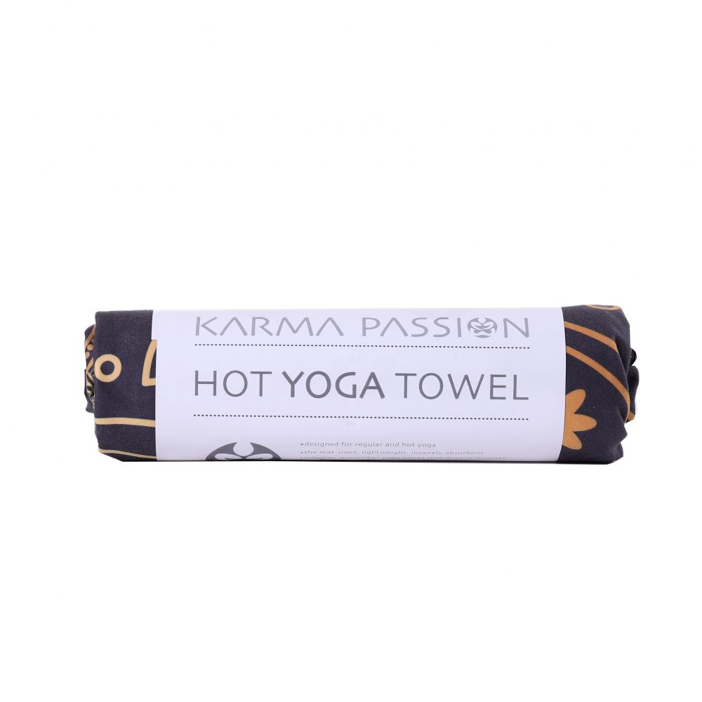 Serviette de yoga Hamsa Black est légère, ultra absorbante et antidérapante