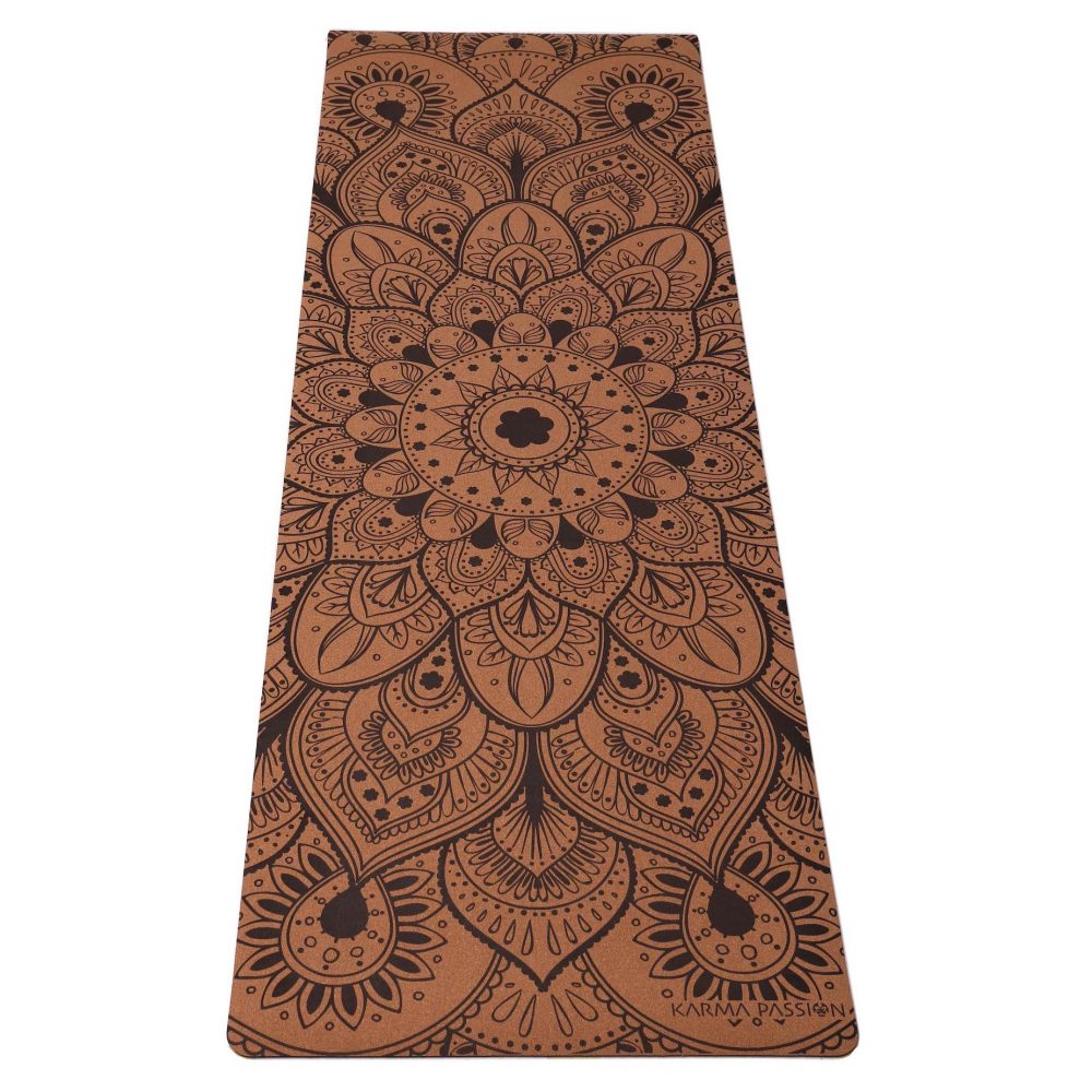 Tapis De Yoga En Liège Mandala Boho unique et écologiques