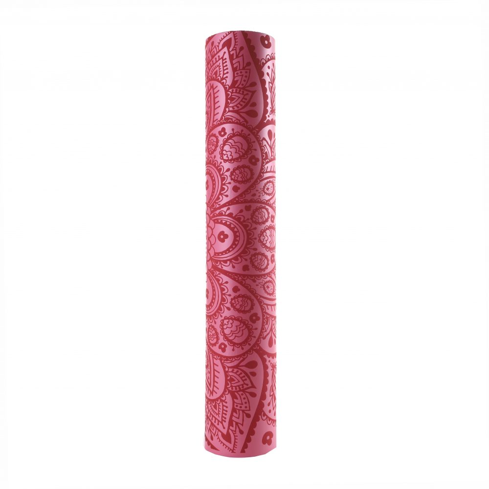 Tapis de yoga Professionnel Mandala Rose 5mm ultra antidérapant