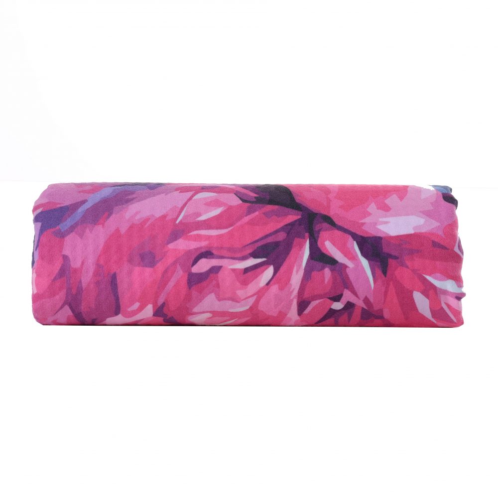 Serviette de yoga Love you Peonies à pois en silicone - qualité des matériaux garantissant une durabilité maximale