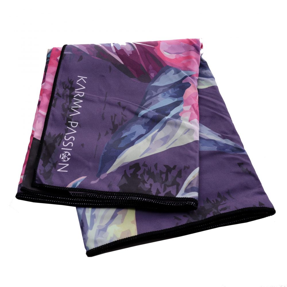 Serviette de yoga Love you Peonies pour le hot yoga et le yoga bikram