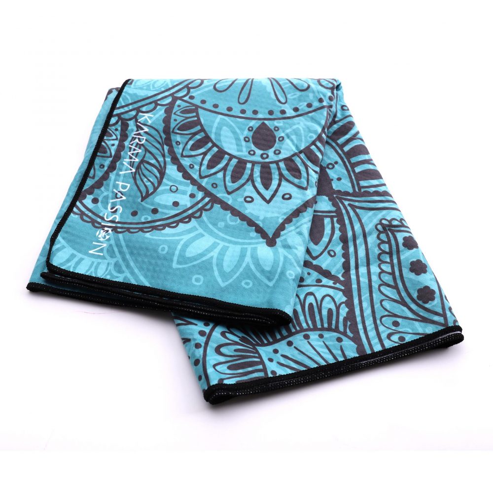 Serviette de yoga Mandala Deep avec une sous-couche en silicone antidérapante