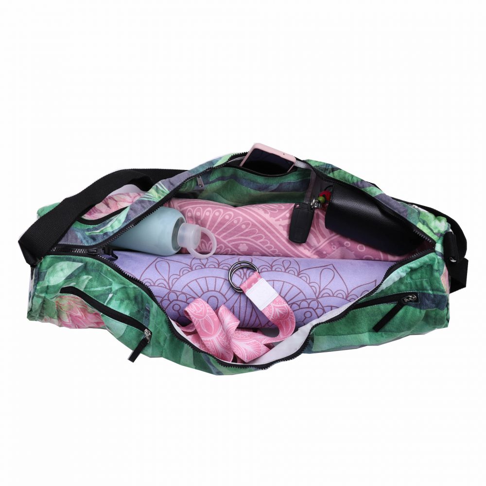 Sac de yoga Monstera - emportez avec vous votre tapis de yoga et tout ce dont vous avez besoin : gourde, serviette, accessoires