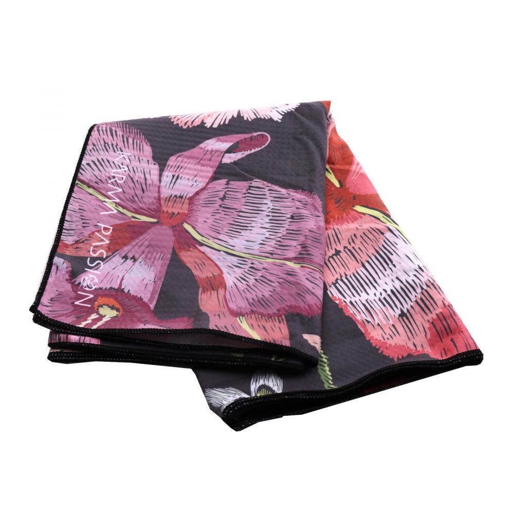 Serviette de yoga Japanese Garden avec une sous-couche en silicone antidérapante