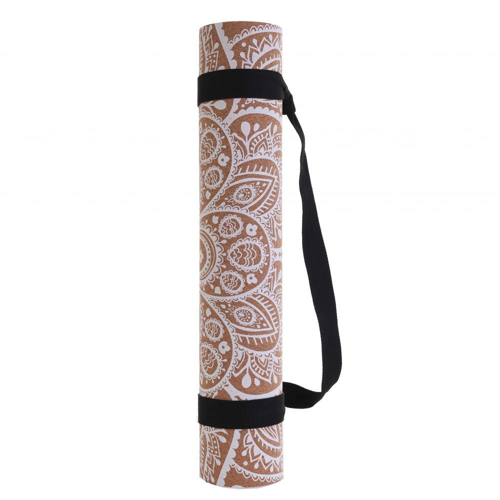 Tapis de yoga en liège Mandala White 4mm – Image 3