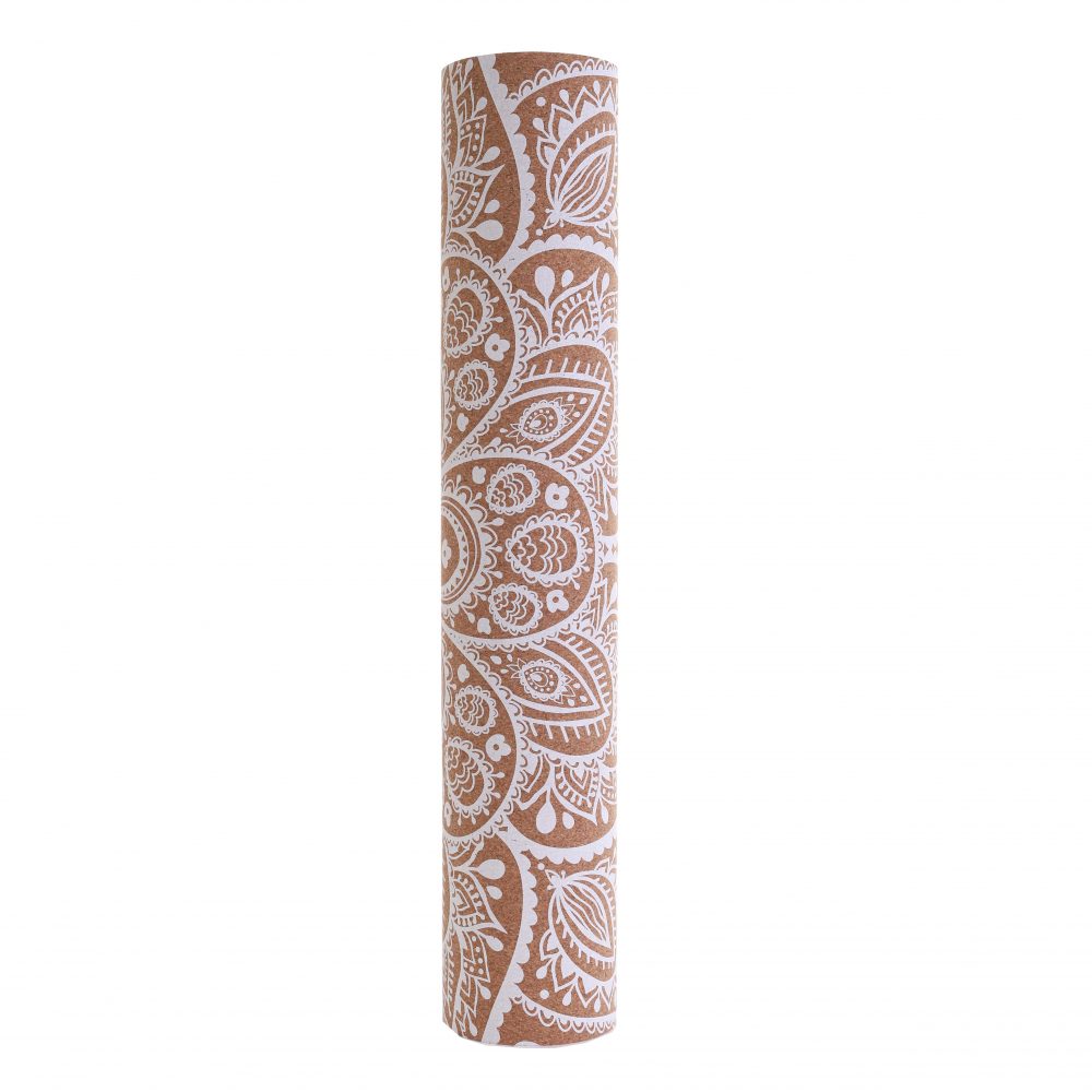Tapis de yoga en liège Mandala White 4mm – Image 4
