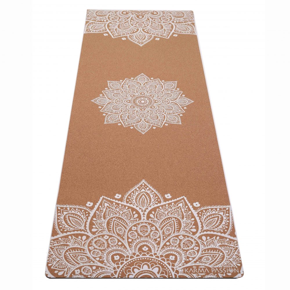 Tapis de yoga en liège Mandala White 4mm